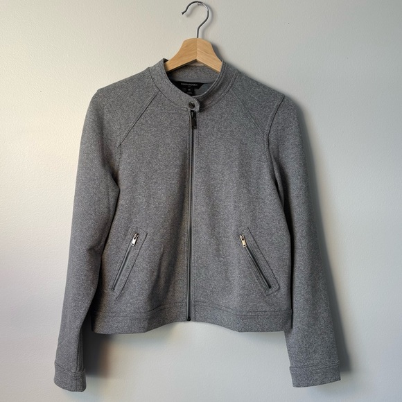 Banana Republic Jackets & Blazers - Banana Republic Factory Pique Moto Jacket in light gray size Medium